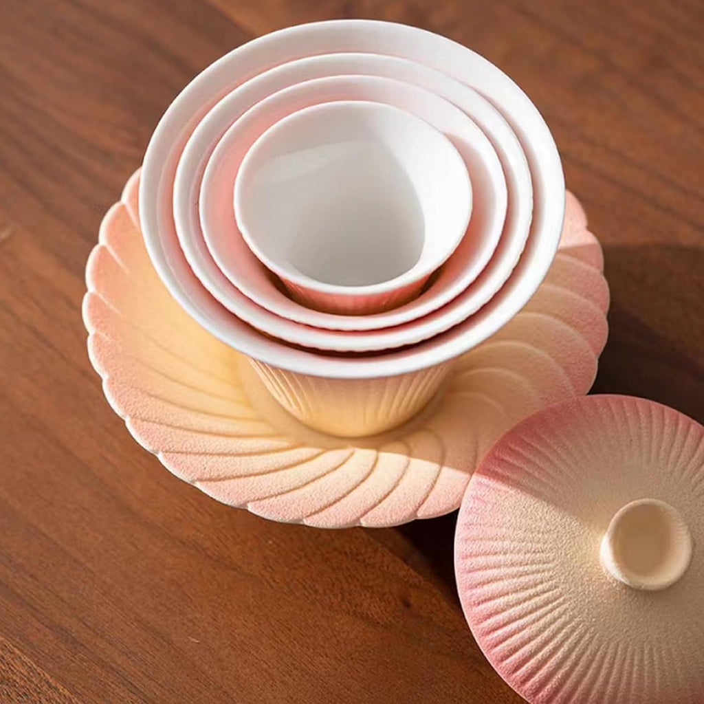Modern Ceramic Travel Tea Set — Gaiwan, Fair Cup, Tea Cups with Carrying Case, Perfect for Office, Home, and Travel, Elegant Gift Box